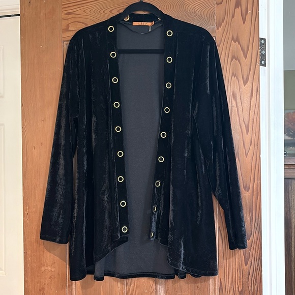 Belldini Jackets & Blazers - Black Velvet Jacket Size XL